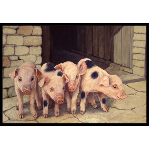 Jensendistributionservices Pigs Piglets by Daphne Baxter Indoor or Outdoor Mat, 24 x 36 - MI2557174