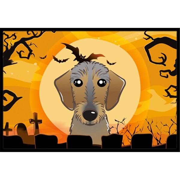 Carolines Treasures Halloween Wirehaired Dachshund Indoor and Outdoor Mat- 24 x 36 in. - BB1791JMAT