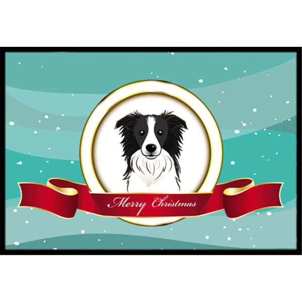 Carolines Treasures Border Collie Merry Christmas Indoor and Outdoor Mat- 24 x 36 in. - BB1551JMAT