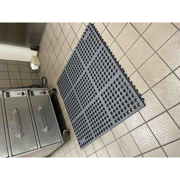 Rhino Mats G-Series Drainage Mat, Rubber, Drainage Holes, 3 ft W x 3 ft L, Green - G-3636G