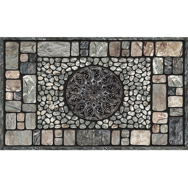 Apache Mills APACHE MILLS Masterpiece AP756-1729F Door Mat, Notre Dame Pattern, 30 in L, 18 in W, Gray - AP756-1729F