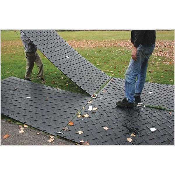 Checkers Ground Protection Mat, 18/25 in Thickness, High Density Polyethylene, Clear - CM38S1
