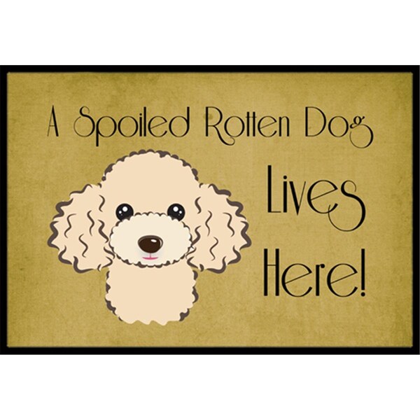 Carolines Treasures Buff Poodle Spoiled Dog Lives Here Indoor and Outdoor Mat- 24 x 36 in. - BB1506JMAT