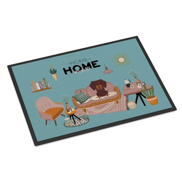 Carolines Treasures 18 x 27 in. Chocolate Dachshund Sweet Home Indoor or Outdoor Mat - CK7976MAT