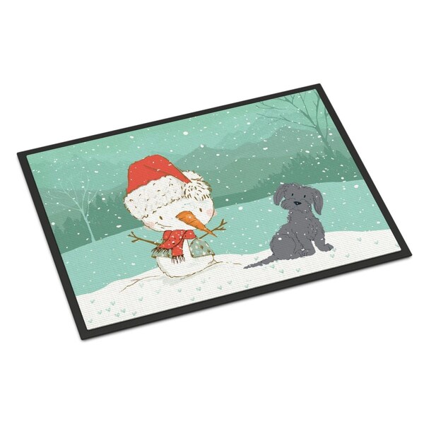 Carolines Treasures 24 x 36 in. Black Maltese Snowman Christmas Indoor or Outdoor Mat - CK2092JMAT