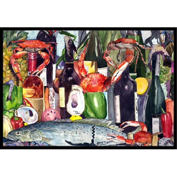 Carolines Treasures 18 x 27 In. Wine and Speckled Trout Indoor or Outdoor Mat - 8916MAT