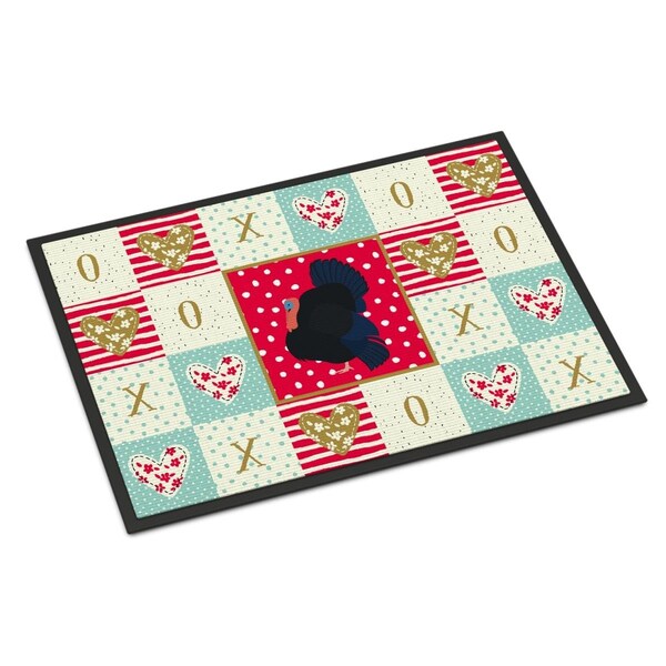 Carolines Treasures 24 x 36 in. Norfolk Black Turkey Love Indoor or Outdoor Mat - CK5412JMAT