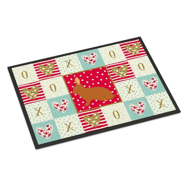Carolines Treasures 18 x 27 in. Rex Rabbit Love Indoor or Outdoor Mat - CK5396MAT