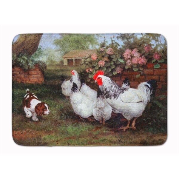 Carolines Treasures Chickens, Hens and Puppy Machine Washable Memory Foam Mat - HEH0003RUG