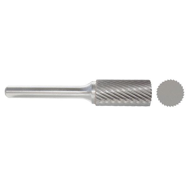 Zoro Select Carbide Bur, Cylinder, 1/8 In, 1/4 Shank - 310-001005C