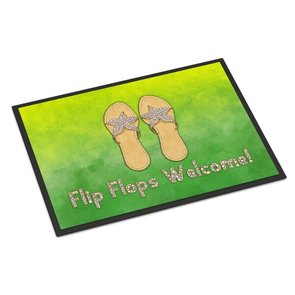 Carolines Treasures 18 x 27 in. Flip Flops Welcome Indoor or Outdoor Mat - BB7454MAT