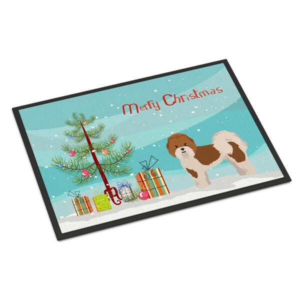 Carolines Treasures 24 x 36 in. Mal-Shi Christmas Tree Indoor or Outdoor Mat - CK3853JMAT