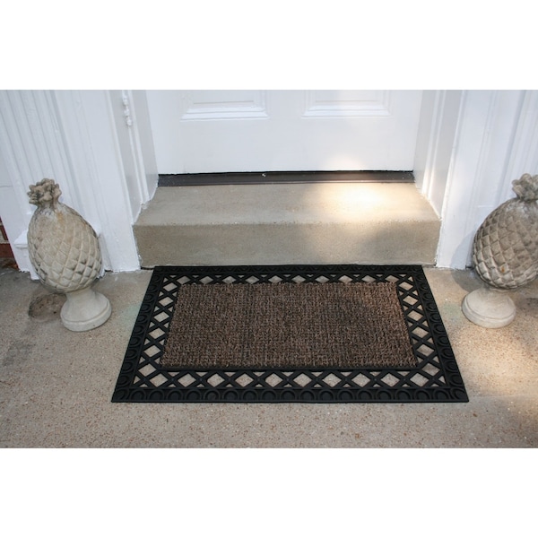 Grassworx GrassWorx 18 in. W X 30 in. L Sand French Quarter Astroturf Door Mat - 10376405