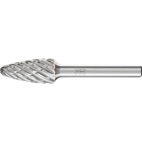 Pferd Carbide Bur - Tree Shape, STEEL Cut - 1/2" x 1" x 1/4" Shank - SF-5 - 24728