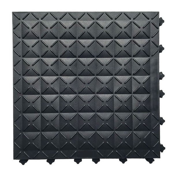 Ergo Advantage Safe-Flex Antifatigue Mat, 18 in L x 18 in W, 1 in Thickness, TPE, Black - RF1-B