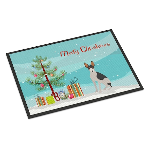 Carolines Treasures 24 x 36 in. Miniature Fox Terrier No.2 Christmas Tree Indoor or Outdoor Mat - CK3502JMAT