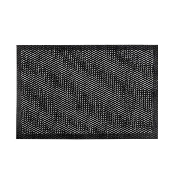 Floortex Mat, Nylon / Vinyl, 0.8 in Thick, Metallic Gray, 31 in W x 47 in L - NREMFLYV0016