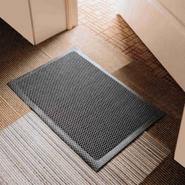 Floortex Mat, Nylon / Vinyl, 0.8 in Thick, Metallic Gray, 31 in W x 47 in L - NREMFLYV0016