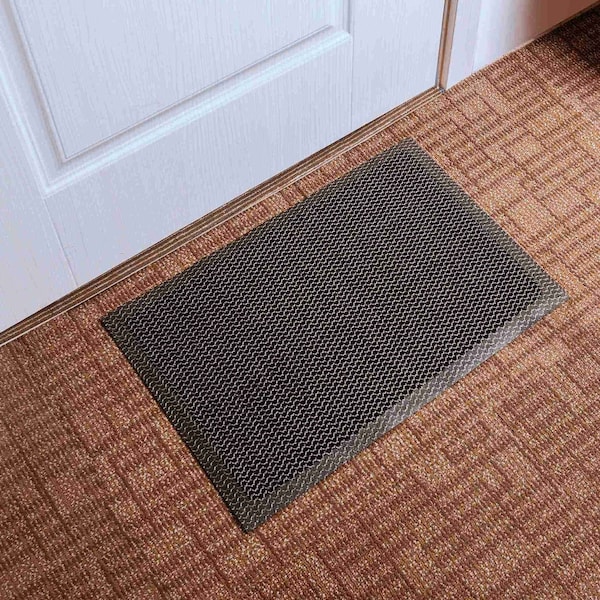 Floortex Mat, Nylon / Vinyl, 0.8 in Thick, Metallic Gray, 31 in W x 47 in L - NREMFLYV0016