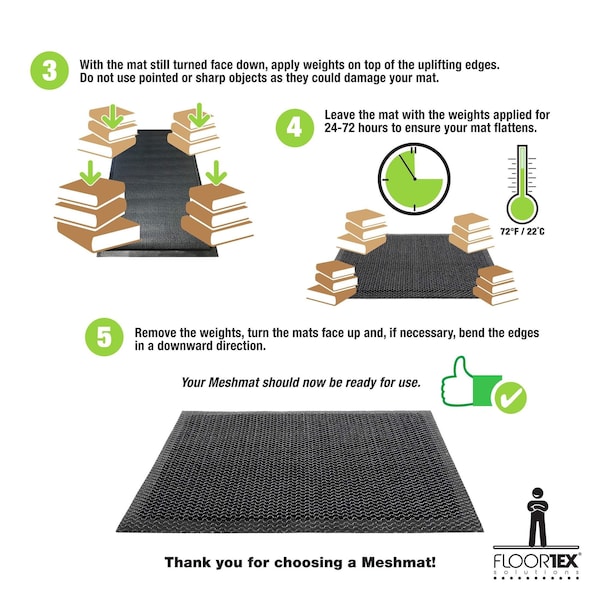 Floortex Mat, Nylon / Vinyl, 0.8 in Thick, Metallic Gray, 31 in W x 47 in L - NREMFLYV0016
