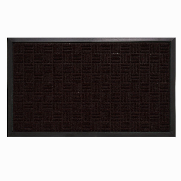 Sports Licensing Solutions Sports Licensing Solutions 18 in. W X 30 in. L Brown Parquet Rubber Door Mat - 58805