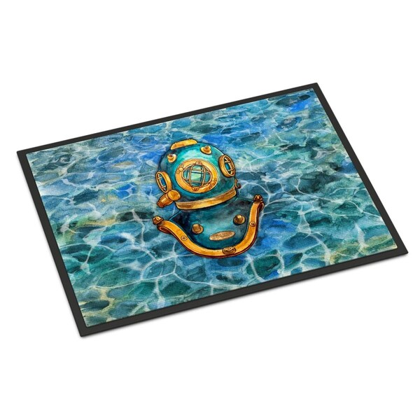 Carolines Treasures 24 x 36 in. Deep Sea Diving Helmet Indoor or Outdoor Mat - BB5355JMAT