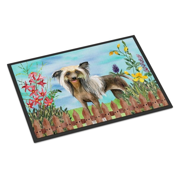 Carolines Treasures Chinese Crested Spring Indoor or Outdoor Mat - 18 x 27 in. - CK1221MAT