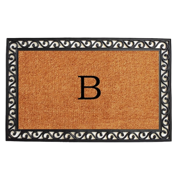 Calloway Mills Monogram Door Mat, Black, Natural, 30 in W x 48 in L - 100063048B
