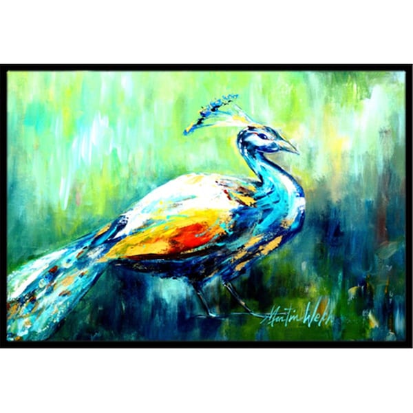 Carolines Treasures Proud Peacock Green Indoor or Outdoor Mat - MW1160MAT