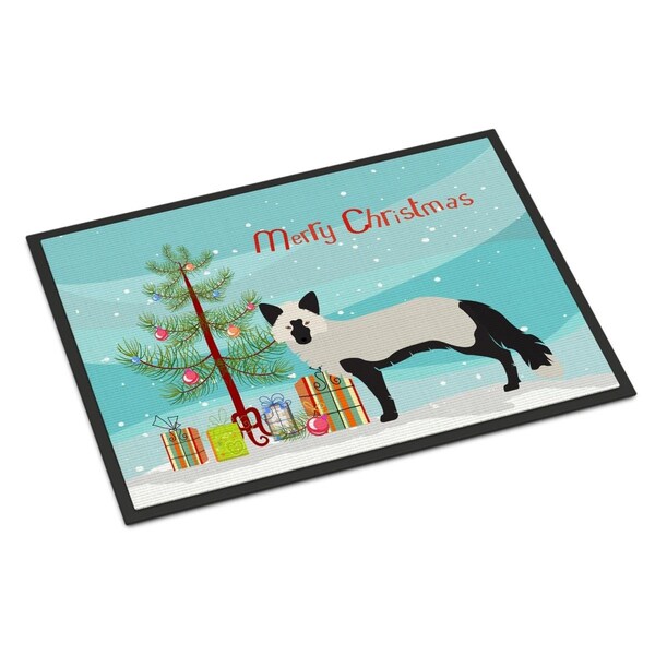 Carolines Treasures Silver Fox Christmas Indoor or Outdoor Mat, 24 x 36 in. - BB9238JMAT
