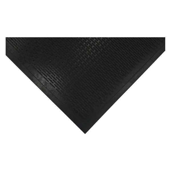 Notrax Drainage Mat, 5 ft L x 3 ft W, 1/4" Thickness, Rubber, Raised Bar, Black - 340P0035BL