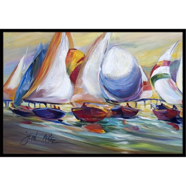 Carolines Treasures Sailboat Race In Dauphin Island Indoor and Outdoor Mat- 24 x 36 in. - JMK1040JMAT