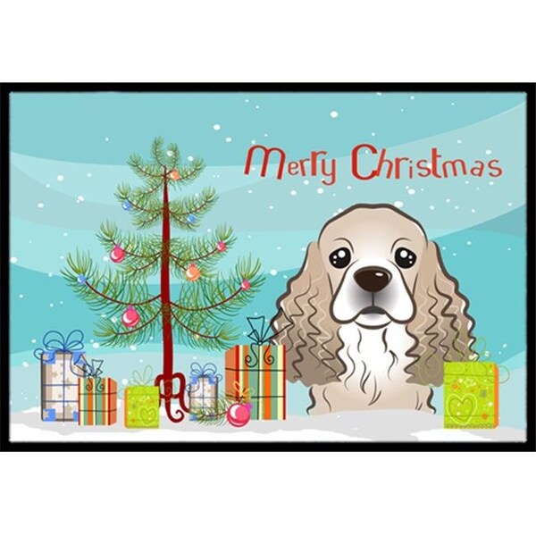 Carolines Treasures Carolines Treasures BB1588JMAT Christmas Tree & Cocker Spaniel Indoor or Outdoor Mat; 24 x 36 - BB1588JMAT