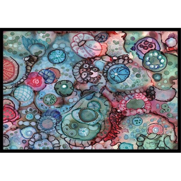 Carolines Treasures Abstract in Reds and Blues Indoor or Outdoor Mat- 24 x 36 in. - 8982JMAT