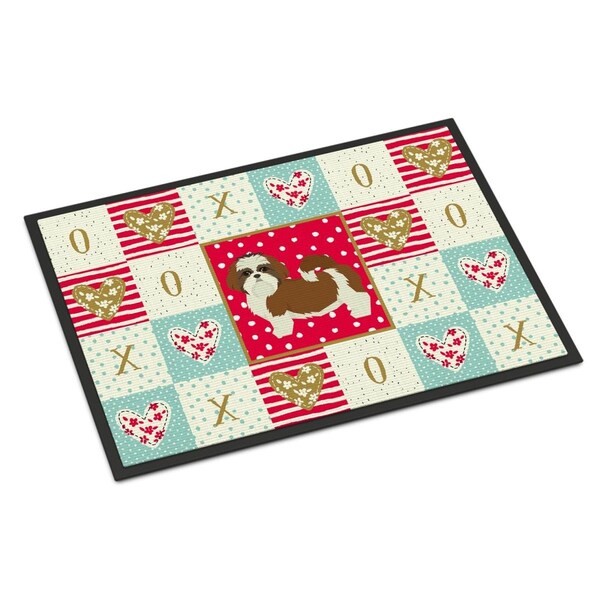 Carolines Treasures 18 x 27 in. Shih Tzu Love Indoor or Outdoor Mat - CK5953MAT