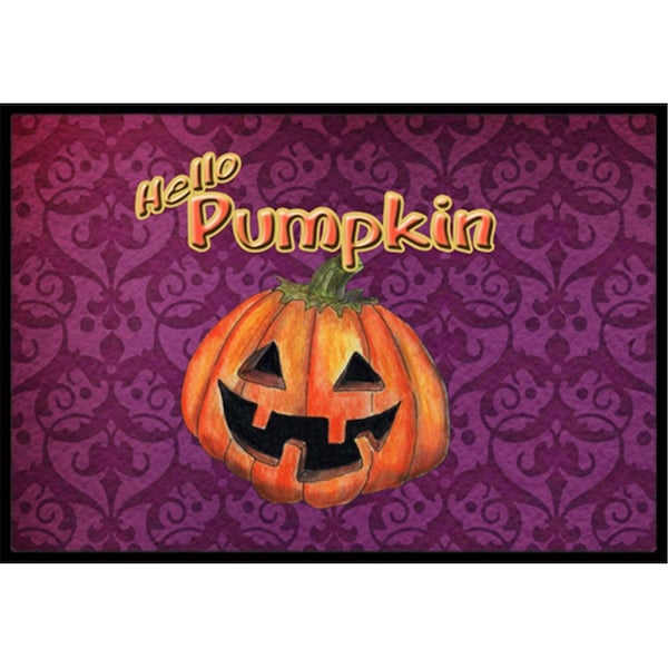 Carolines Treasures Hello Pumpkin Halloween Indoor Or Outdoor Doormat- 24 x 36 in. - SB3017JMAT