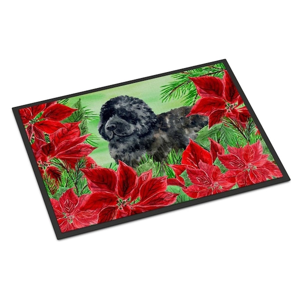 Carolines Treasures Newfoundland Poinsettas Indoor or Outdoor Mat, 24 x 36 in. - CK1319JMAT