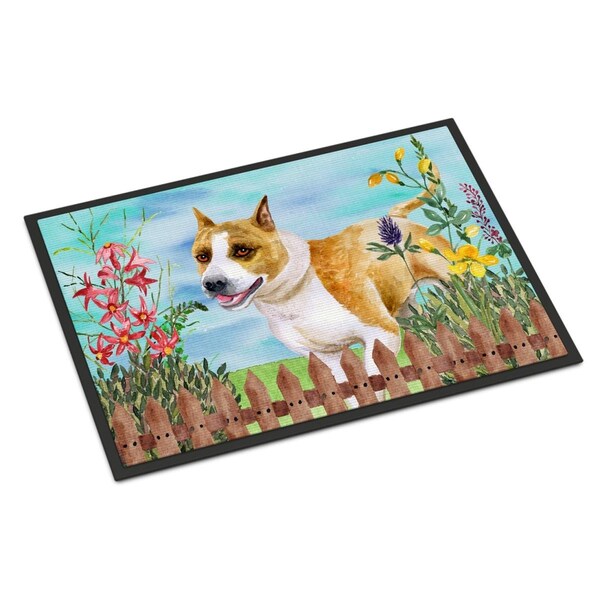 Carolines Treasures American Staffordshire Spring Indoor or Outdoor Mat - 18 x 27 in. - CK1206MAT