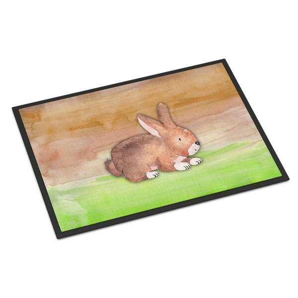 Carolines Treasures 18 x 27 in. Rabbit Watercolor Indoor or Outdoor Mat - BB7410MAT