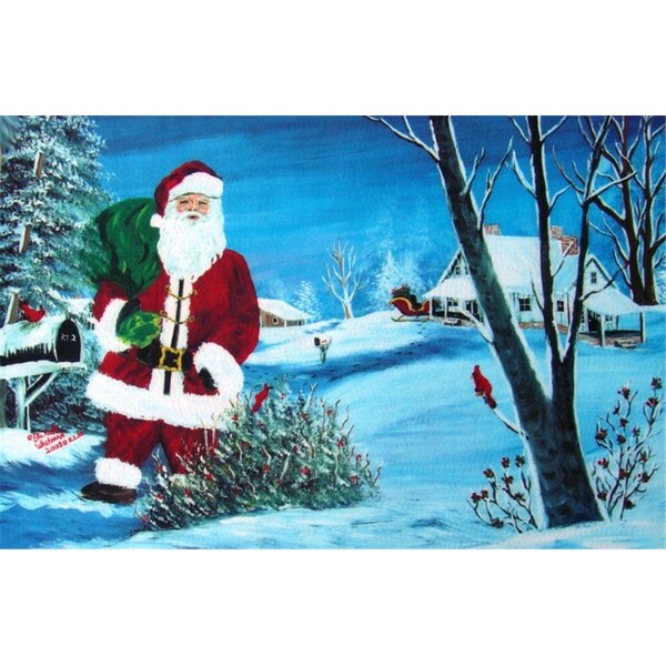 H2H Santa Doormat Rug, Blue - 18 x 30 in. - H22211664