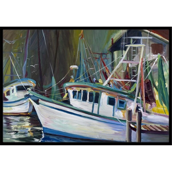Carolines Treasures Joe Patti Shrimp Boat Indoor and Outdoor Mat- 24 x 36 in. - JMK1058JMAT