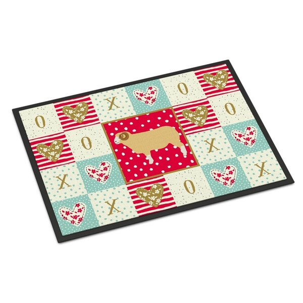 Carolines Treasures 24 x 36 in. Horned Dorset Sheep Love Indoor or Outdoor Mat - CK5407JMAT