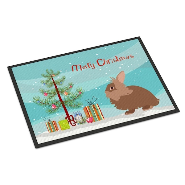 Carolines Treasures Lionhead Rabbit Christmas Indoor or Outdoor Mat - 24 x 36 in. - BB9327JMAT