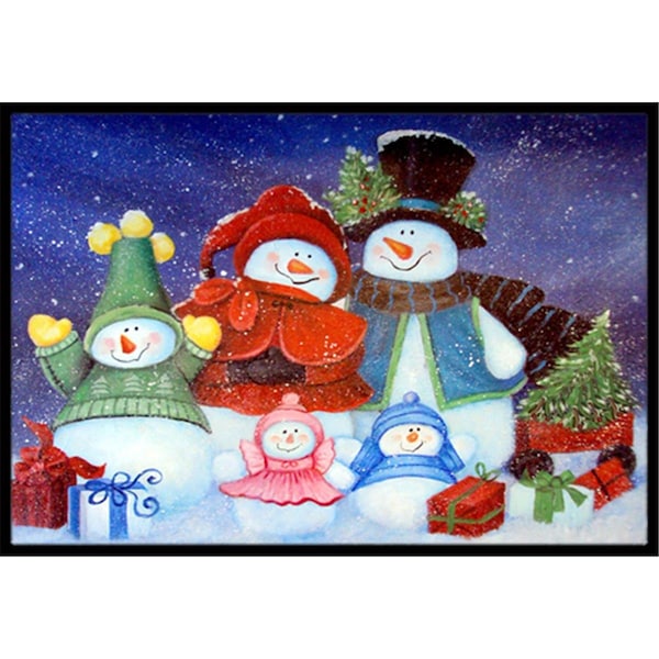Carolines Treasures Merry Christmas From Us All Snowman Indoor and Outdoor Mat- 18 x 27 in. - PJC1080MAT