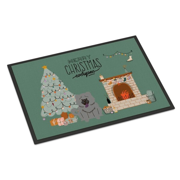 Carolines Treasures 18 x 27 in. Blue Chow Chow Christmas Everyone Indoor or Outdoor Mat - CK7702MAT