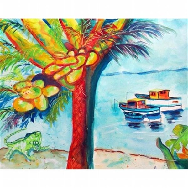 Betsy Drake Betsy Drake DM440 Cocoa Nuts & Boats Door Mat; Small - DM440