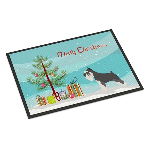 Carolines Treasures Miniature Schnauzer Christmas Indoor or Outdoor Mat, 24 x 36 in. - BB8460JMAT