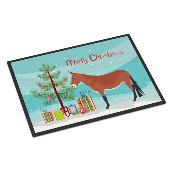 Carolines Treasures Mule Christmas Indoor or Outdoor Mat, 24 x 36 in. - BB9212JMAT