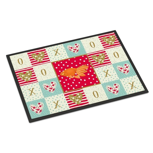 Carolines Treasures 18 x 27 in. Celestial Eye Goldfish Love Indoor or Outdoor Mat - CK5471MAT