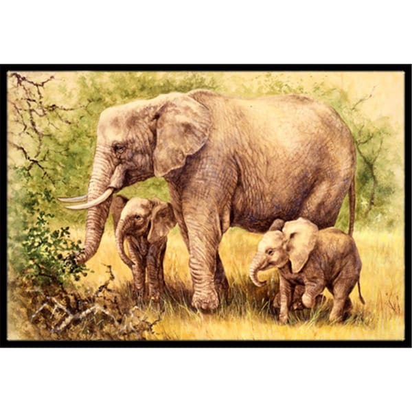 Carolines Treasures Elephants by Daphne Baxter Indoor or Outdoor Mat- 24 x 36 - BDBA0112JMAT